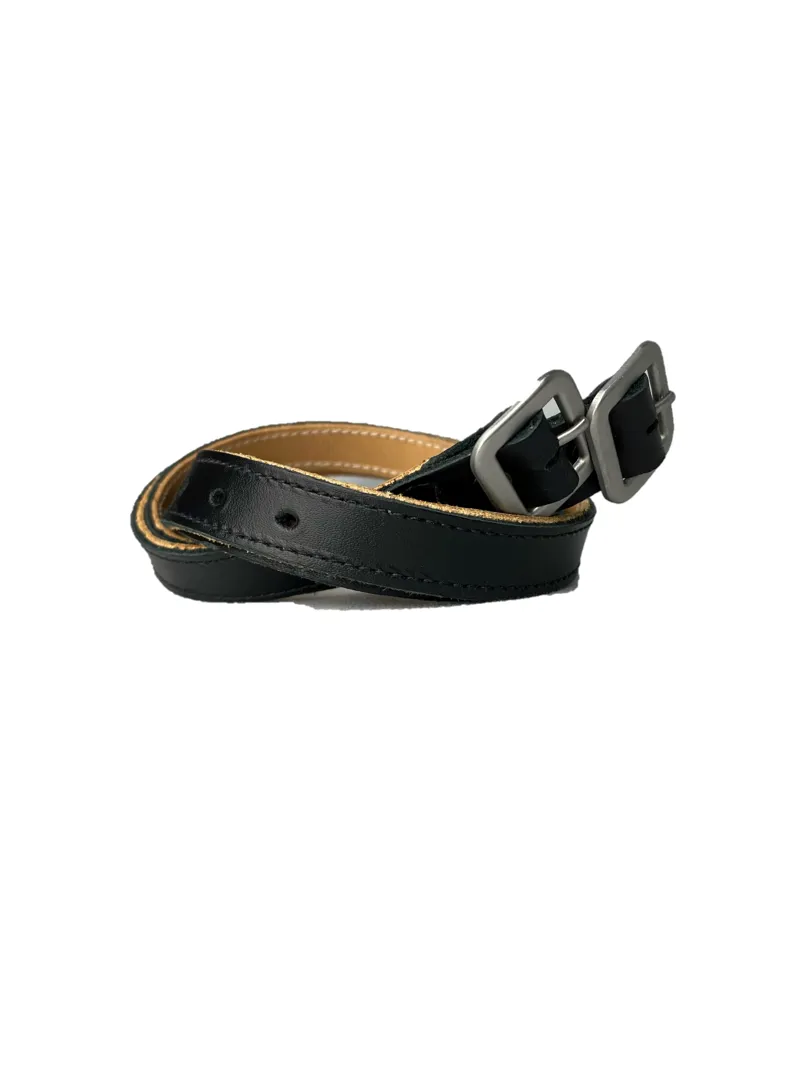 Konigs Spur Straps Black Silver Buckle